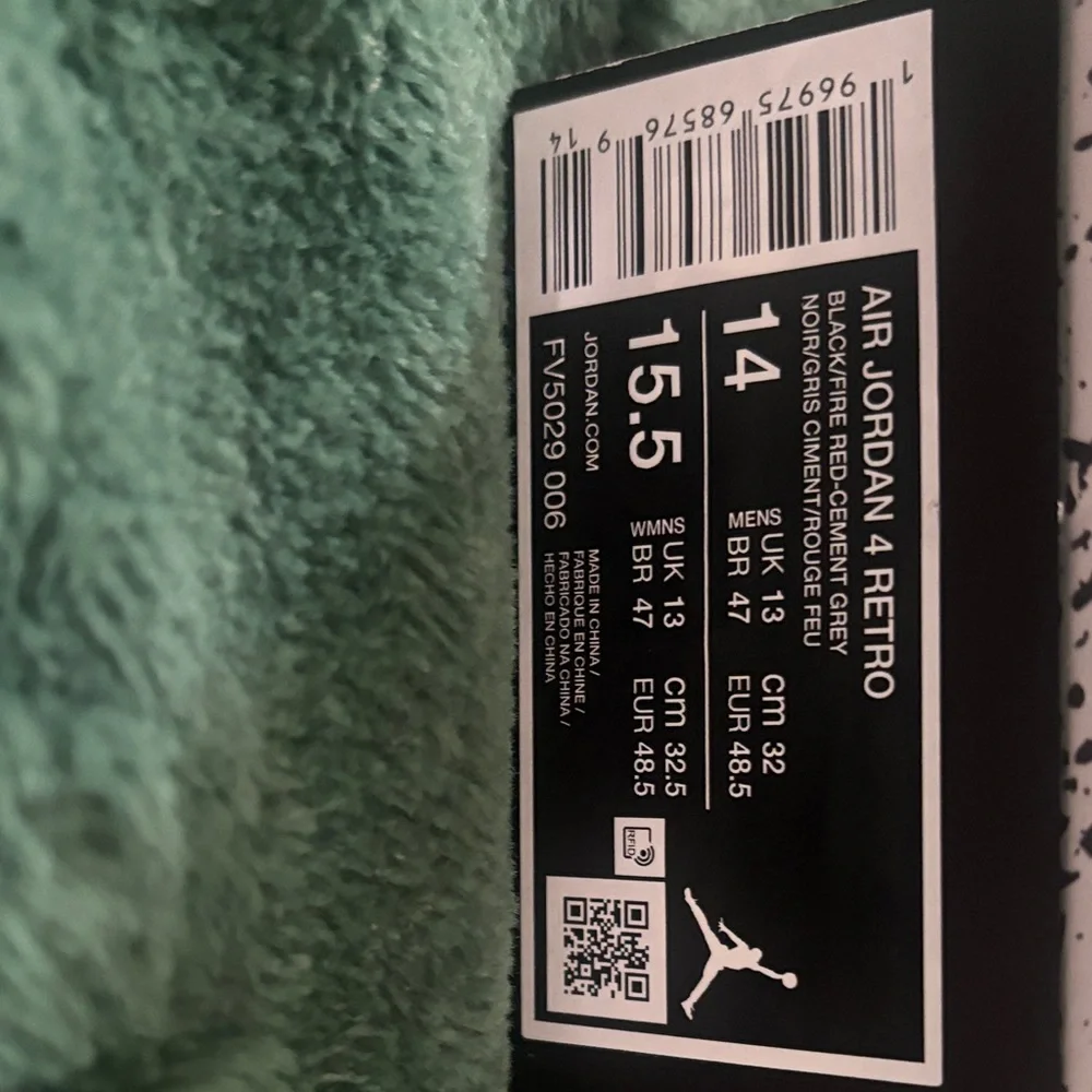 AIR JORDAN 4 Retro red gray cement Men’s Size 14 never worn. - Picture 5 of 8
